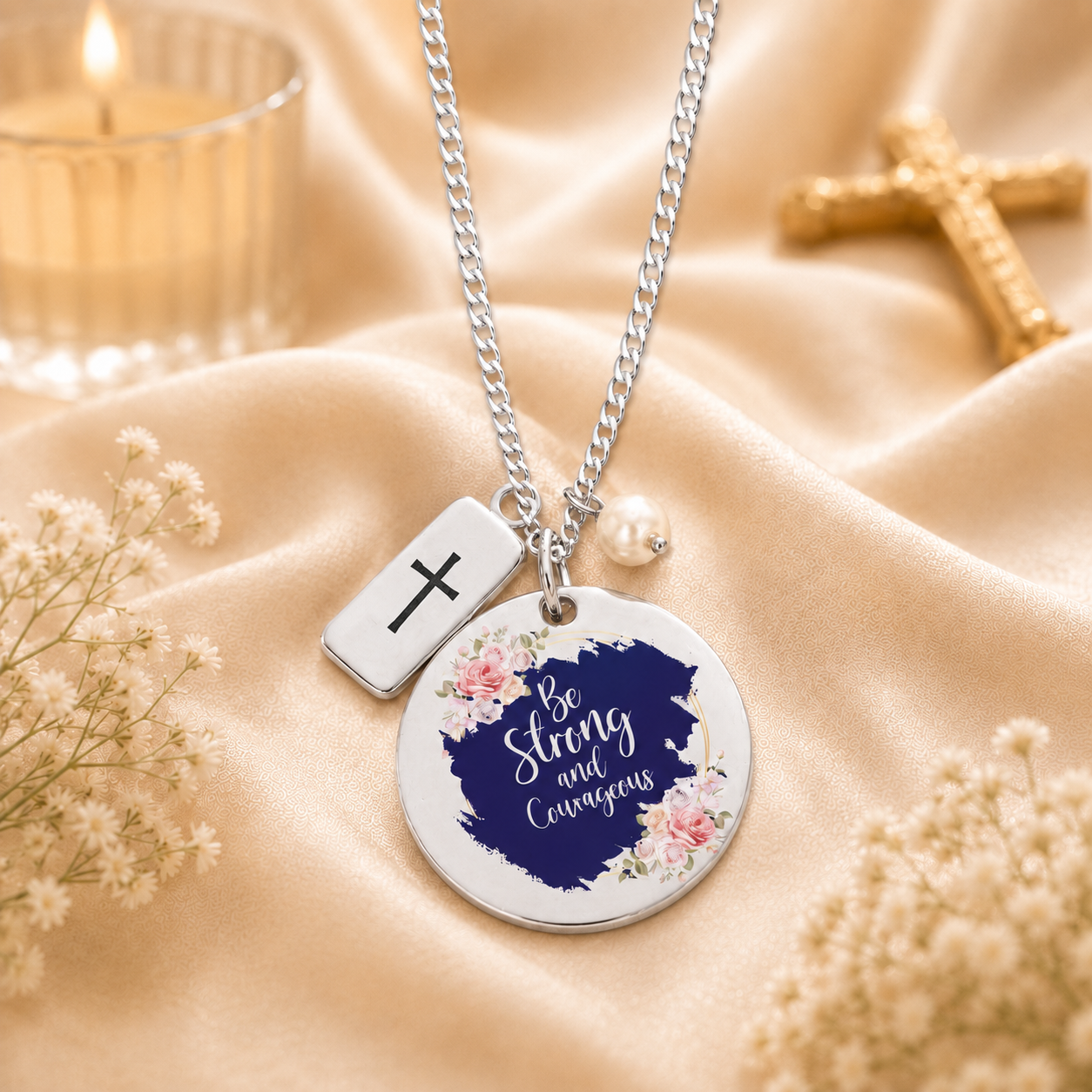 Be Strong Floral Necklace