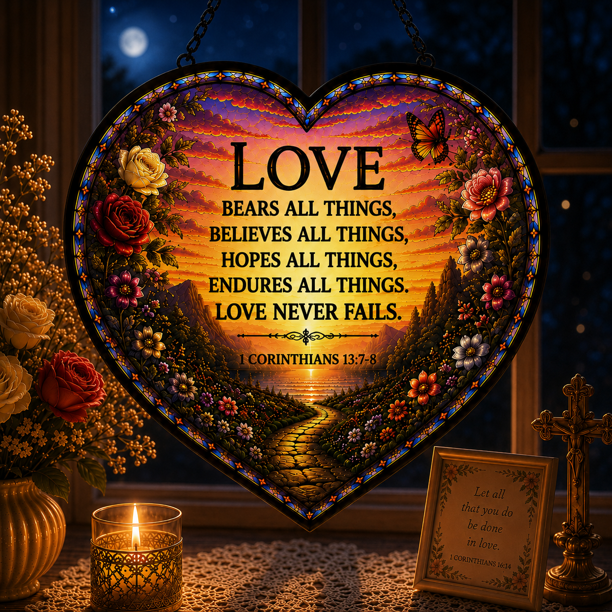 Love Never Fails Suncatcher