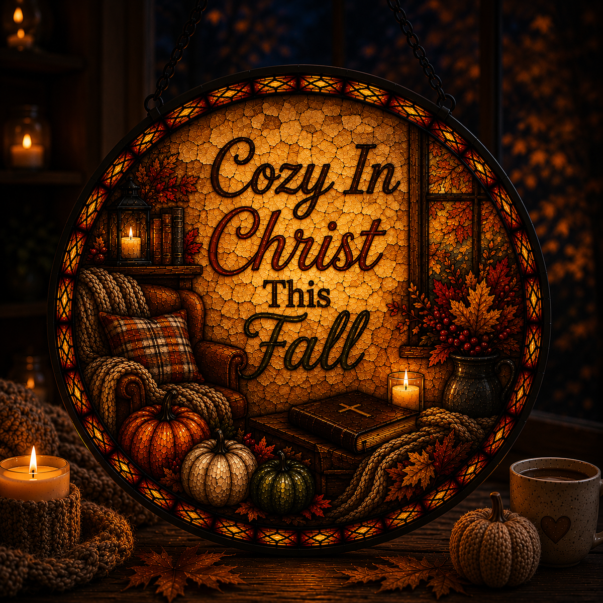 Cozy In Christ Suncatcher