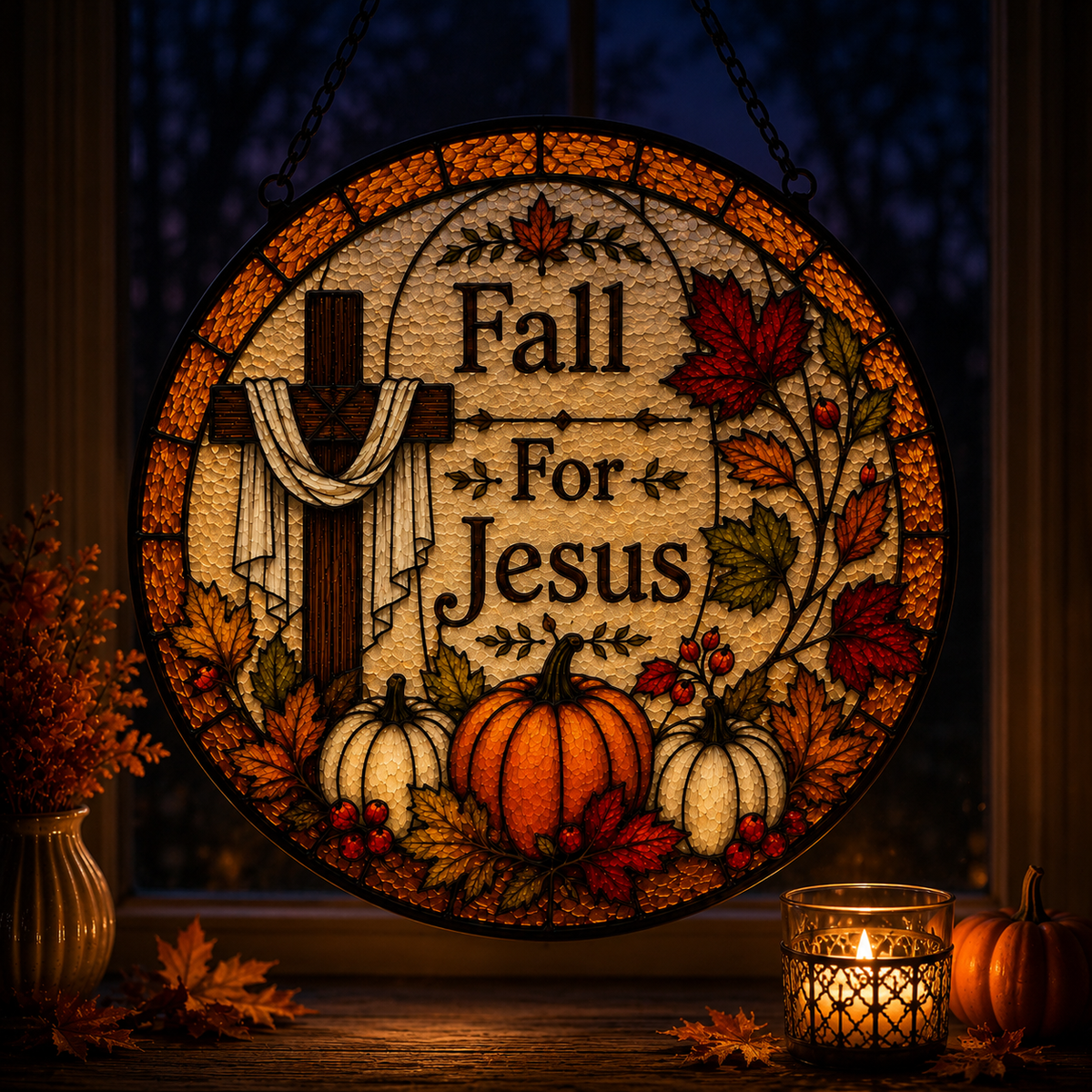Fall For Jesus Suncatcher