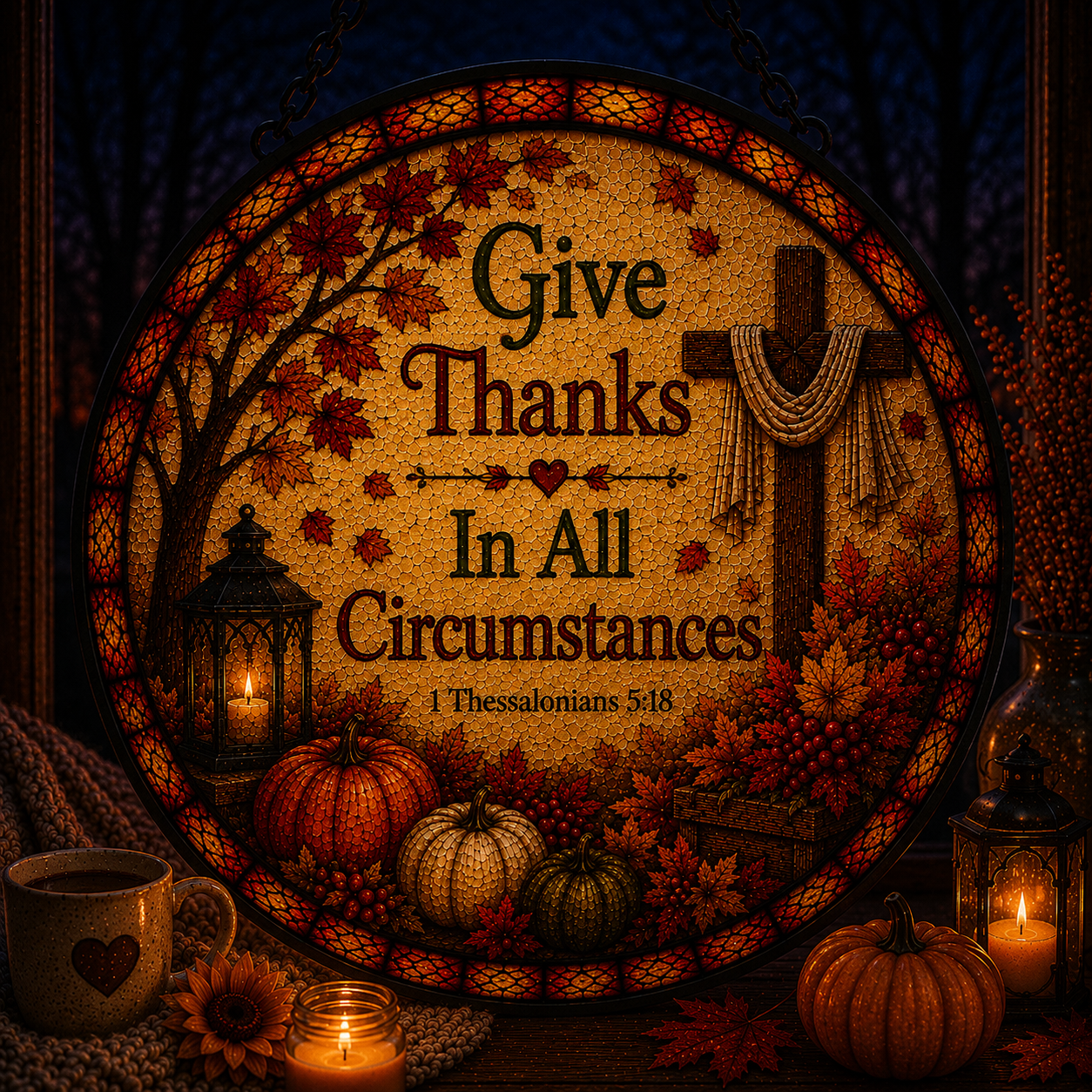 Give Thanks In All Suncatcher