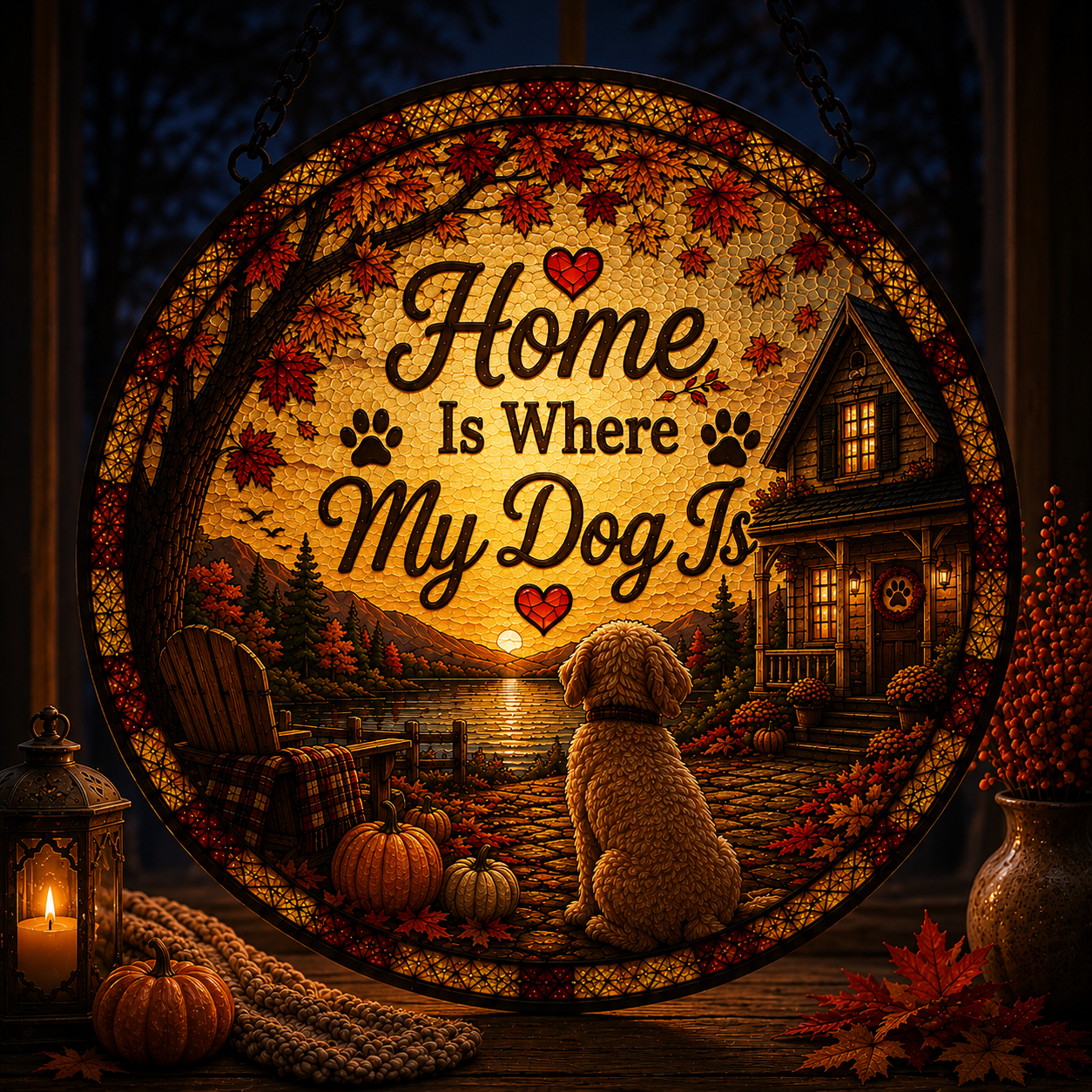 Home Dog Suncatcher