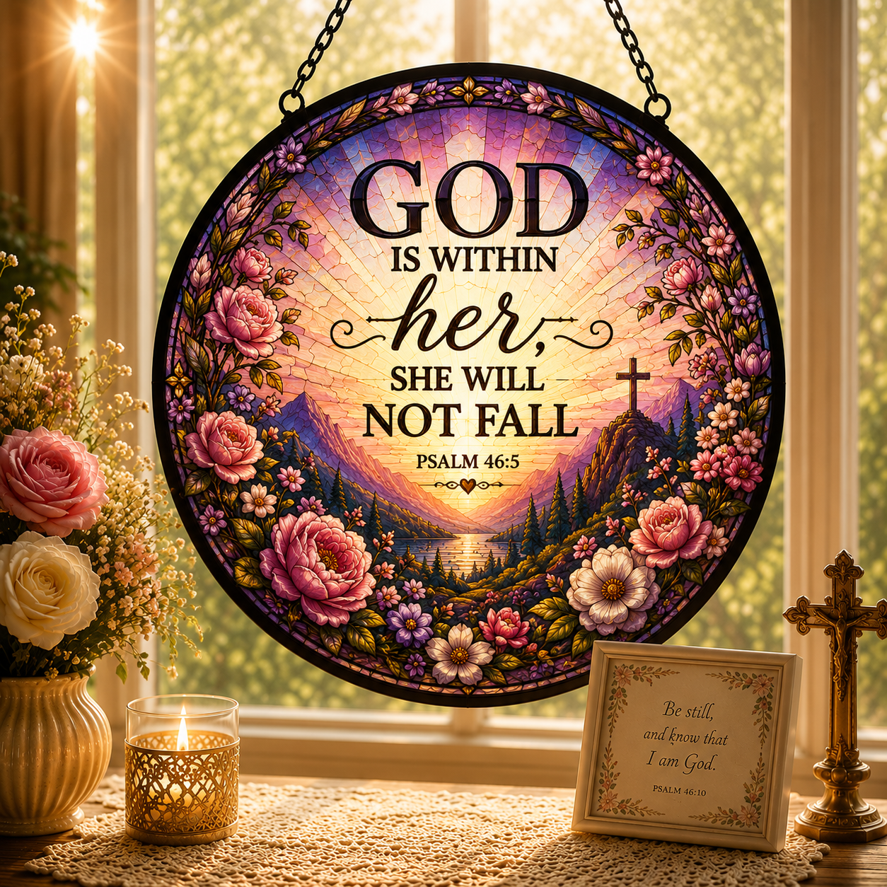 God is Within Her Suncatcher
