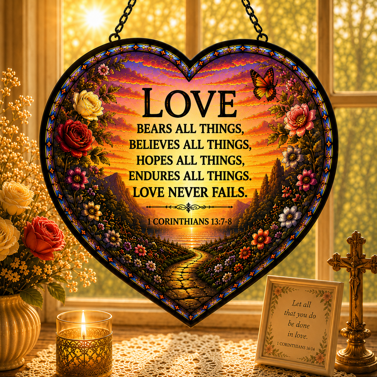 Love Never Fails Suncatcher