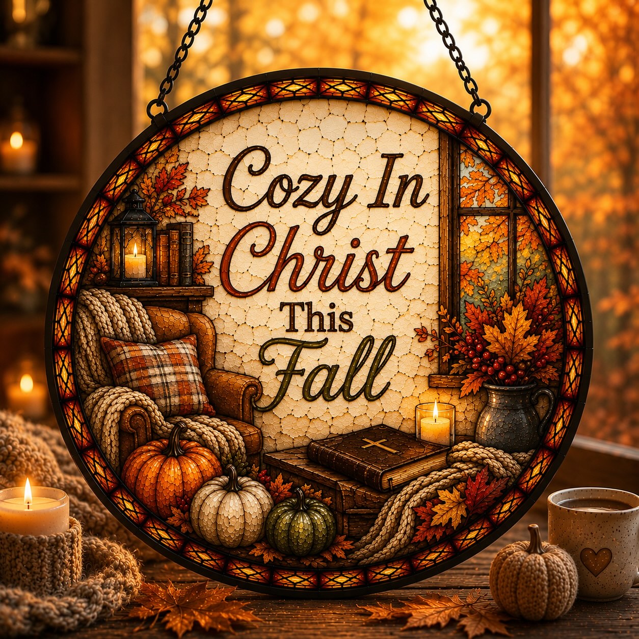 Cozy In Christ Suncatcher