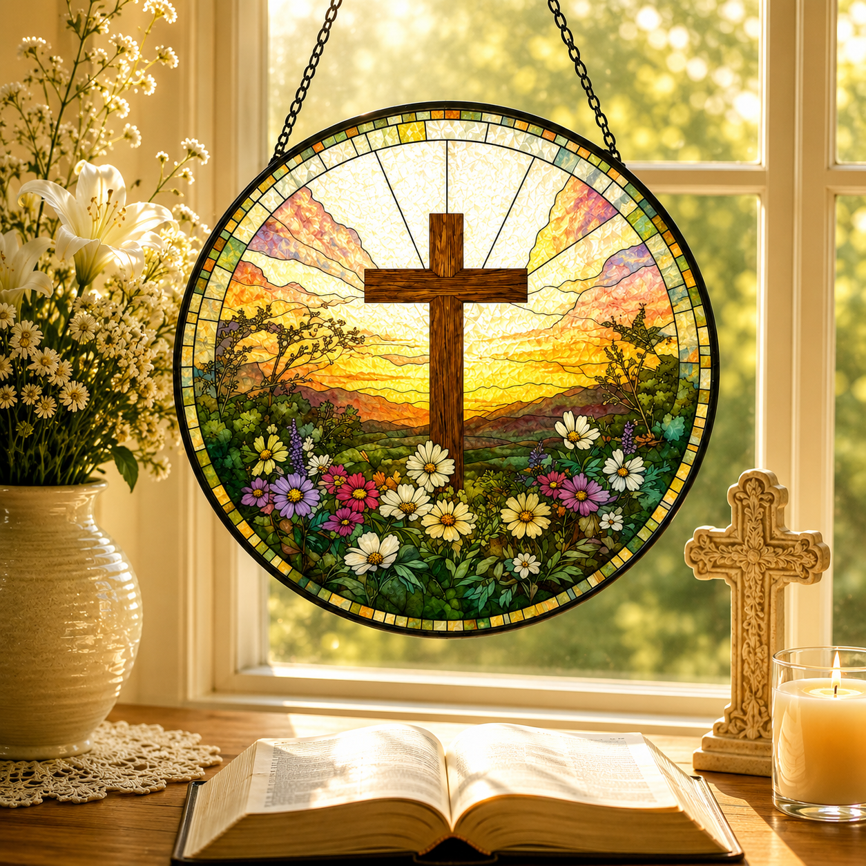 Grace Blooms Here Suncatcher