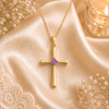 Birthstone Cross Necklace