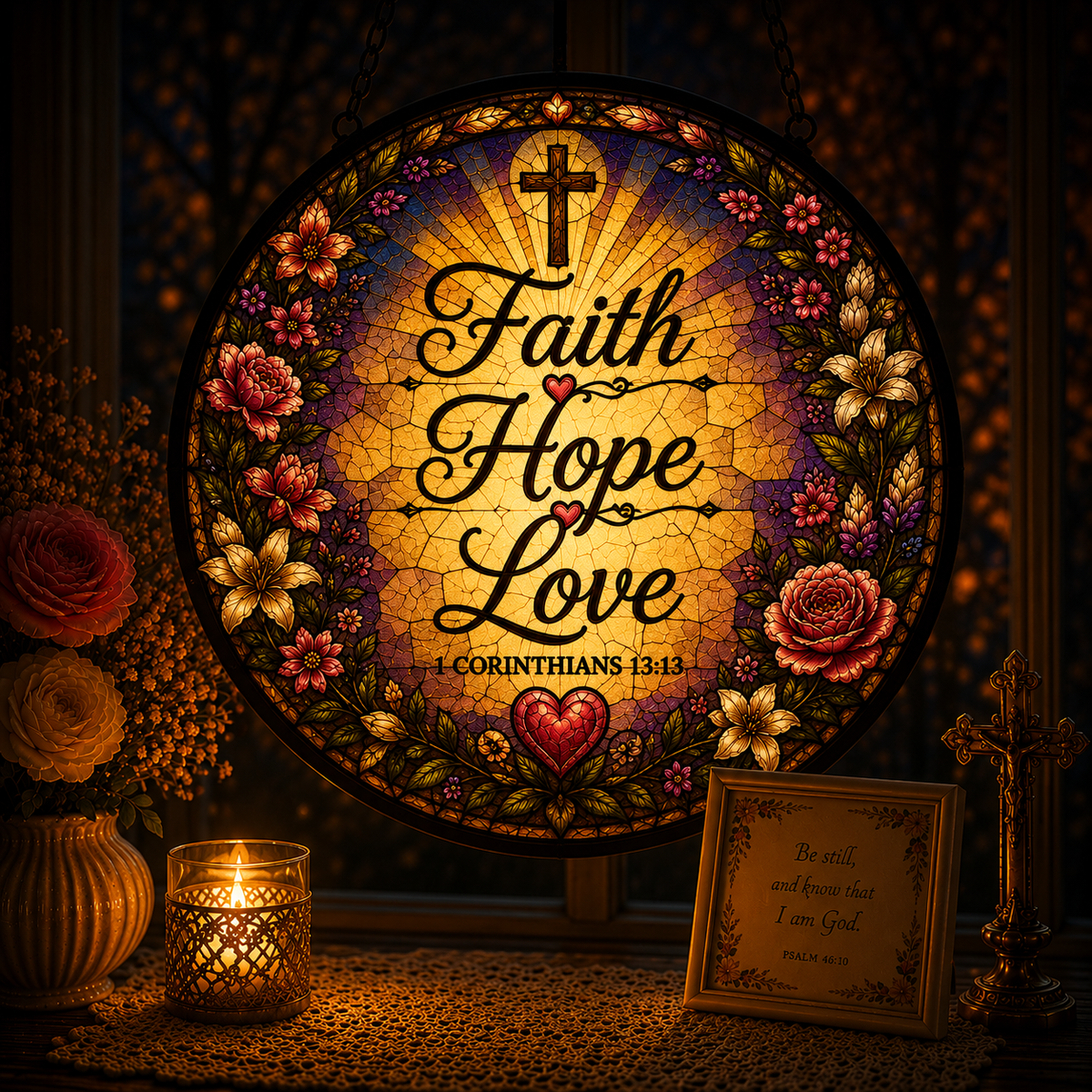 Faith Hope Love Suncatcher