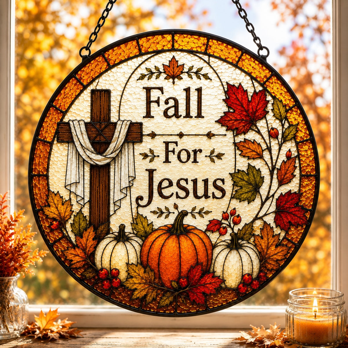 Fall For Jesus Suncatcher