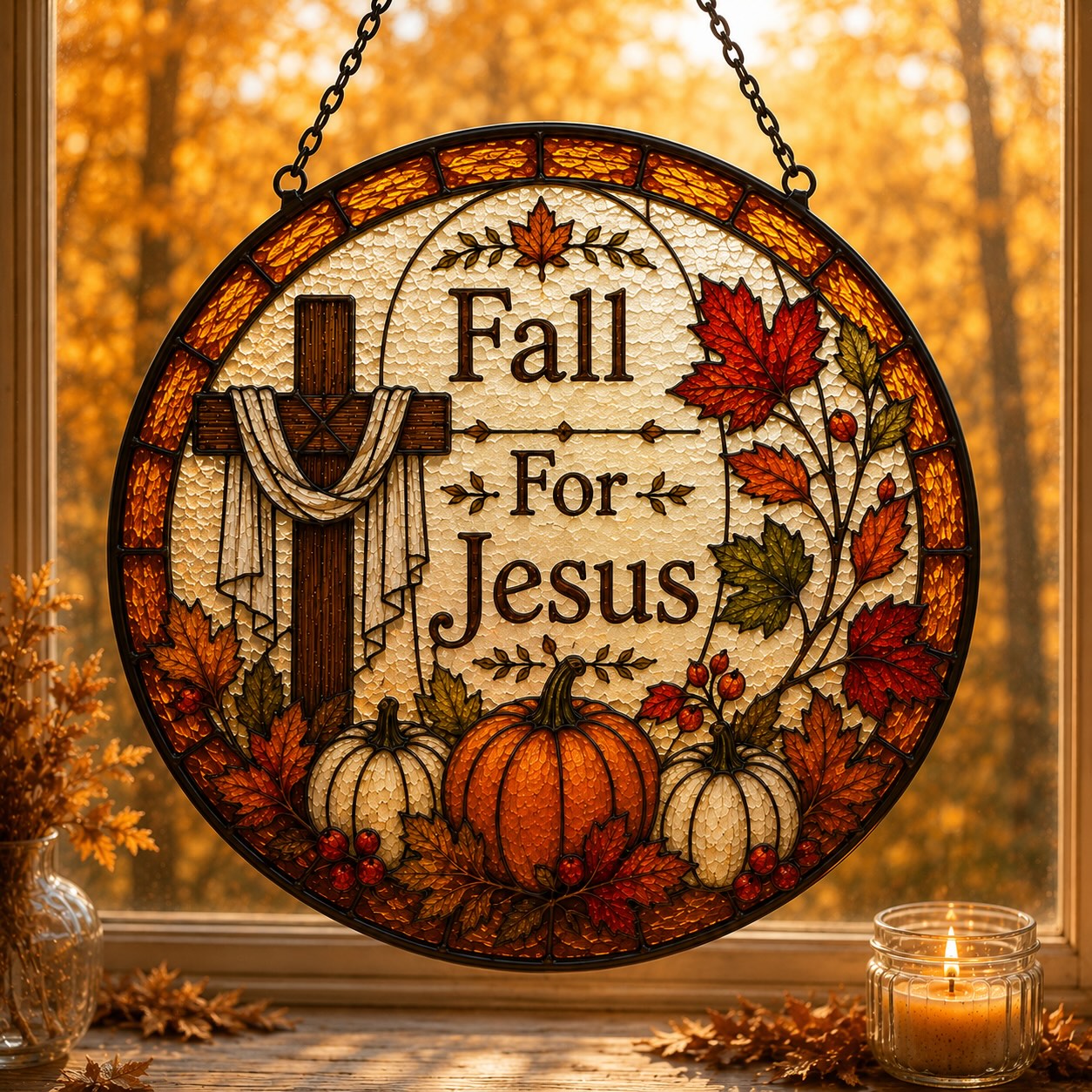 Fall For Jesus Suncatcher