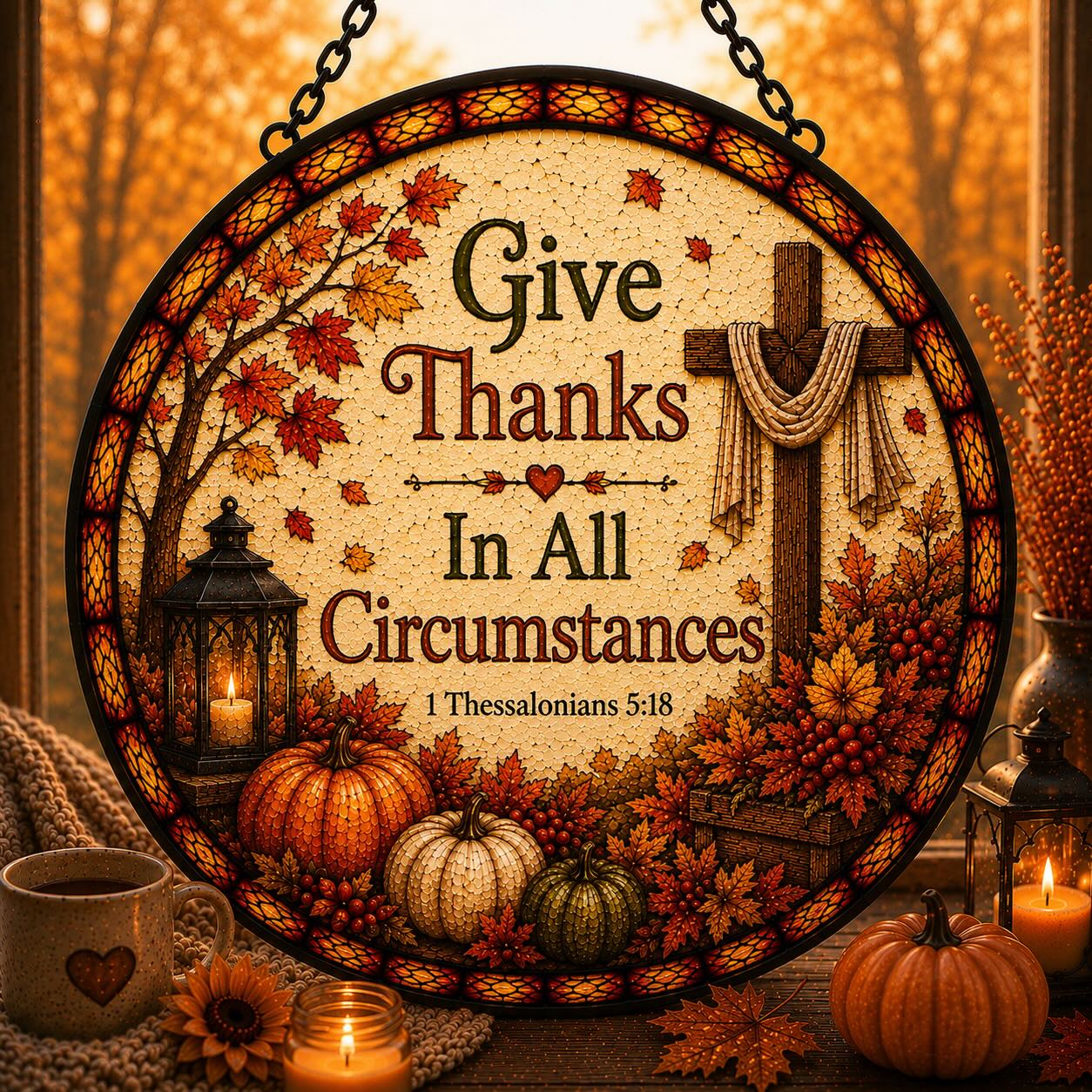 Give Thanks In All Suncatcher