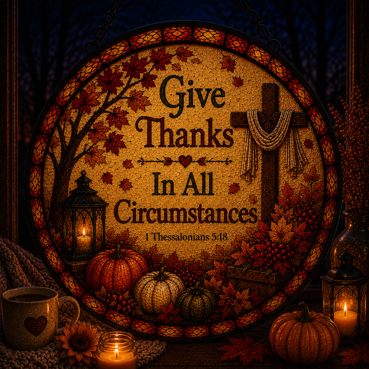 Give Thanks In All Suncatcher
