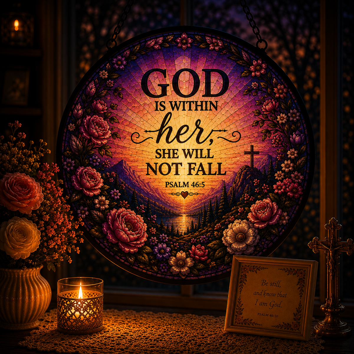 God is Within Her Suncatcher