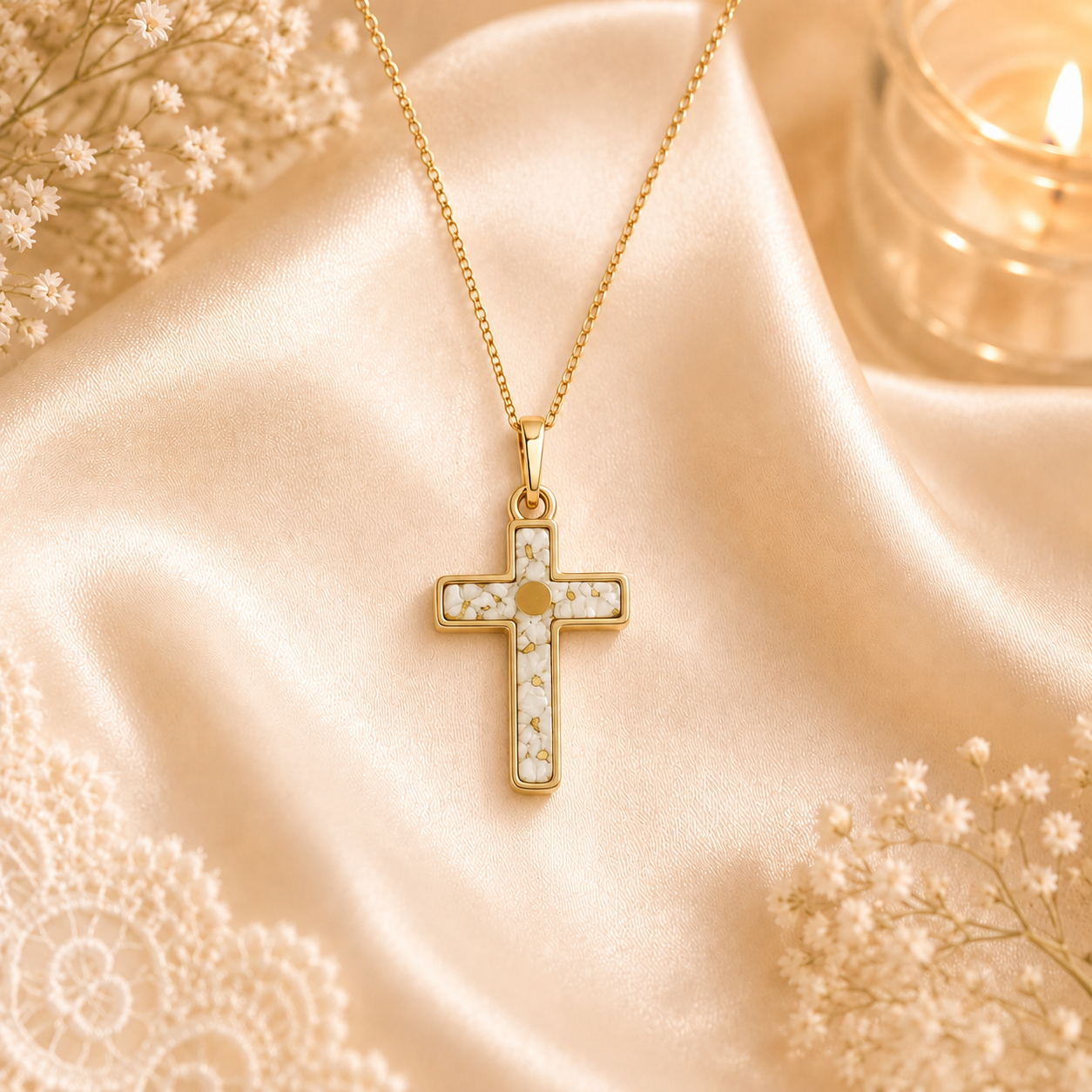 Mustard Seed Cross Necklace