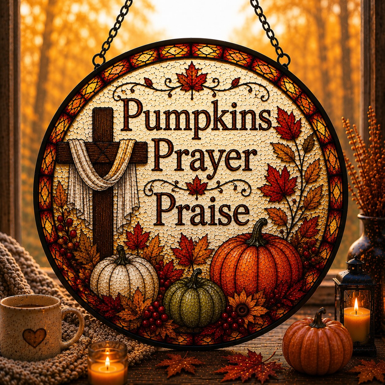 Pumpkins Prayer & Praise Suncatcher