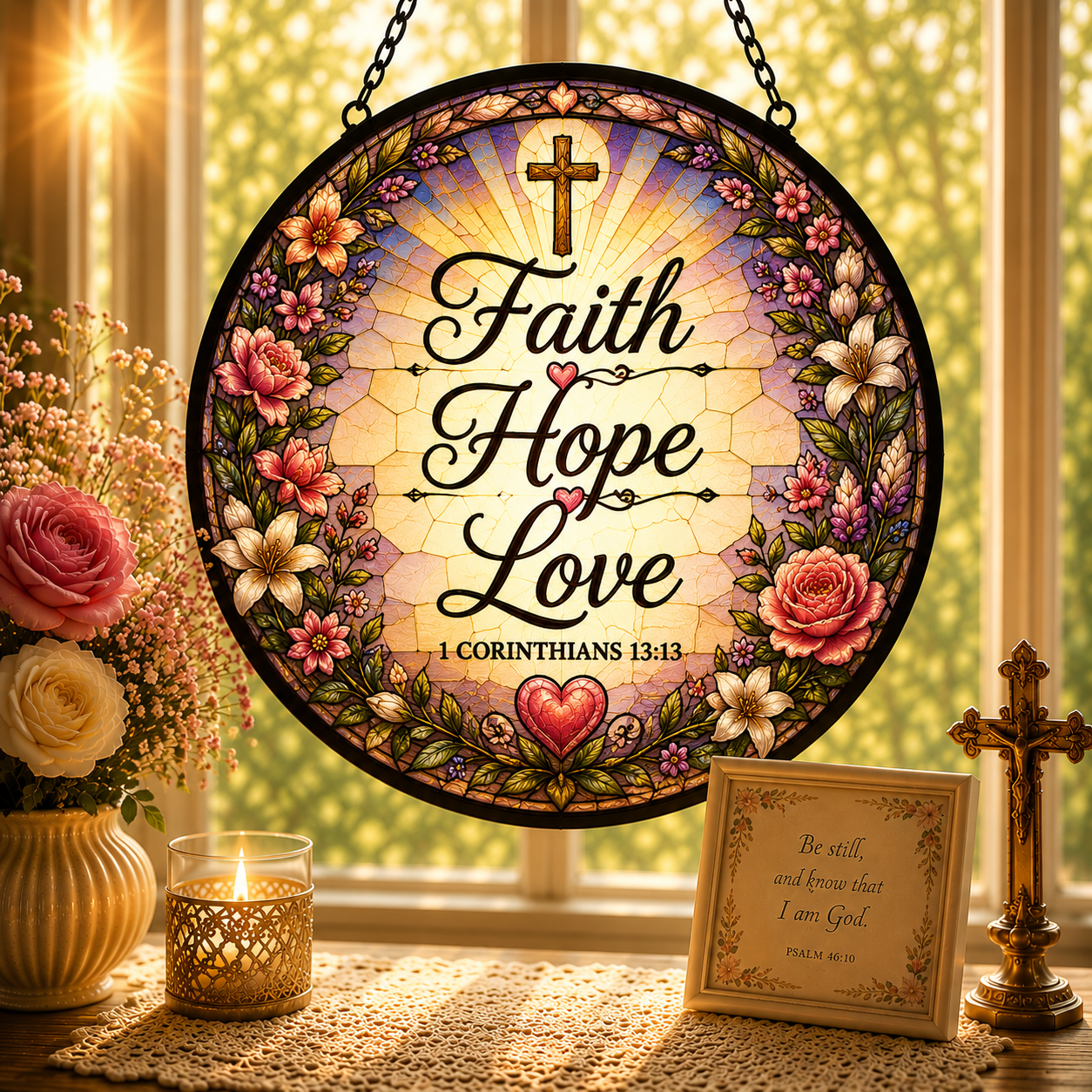 Faith Hope Love Suncatcher